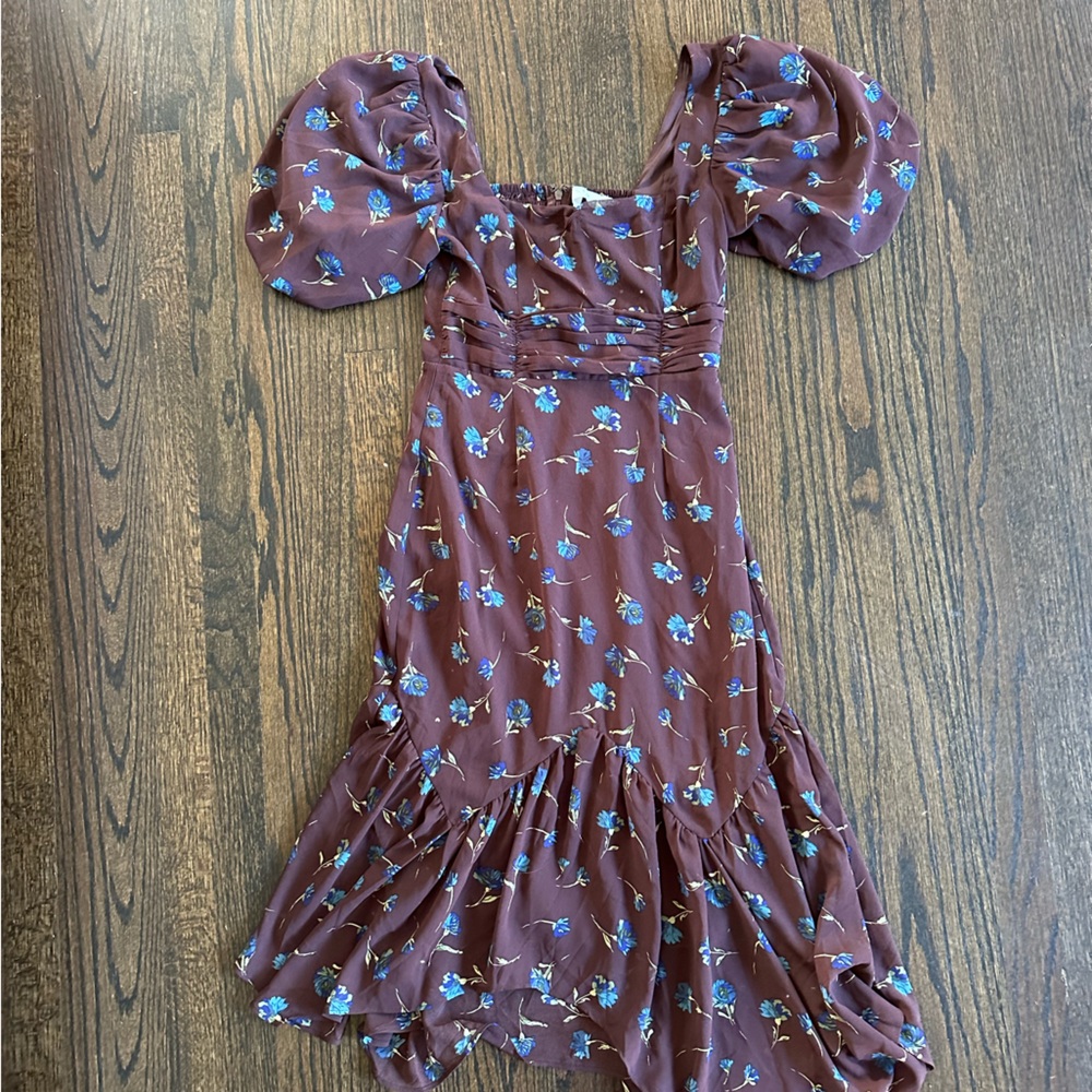 ASTR brown floral midi dress - NWT